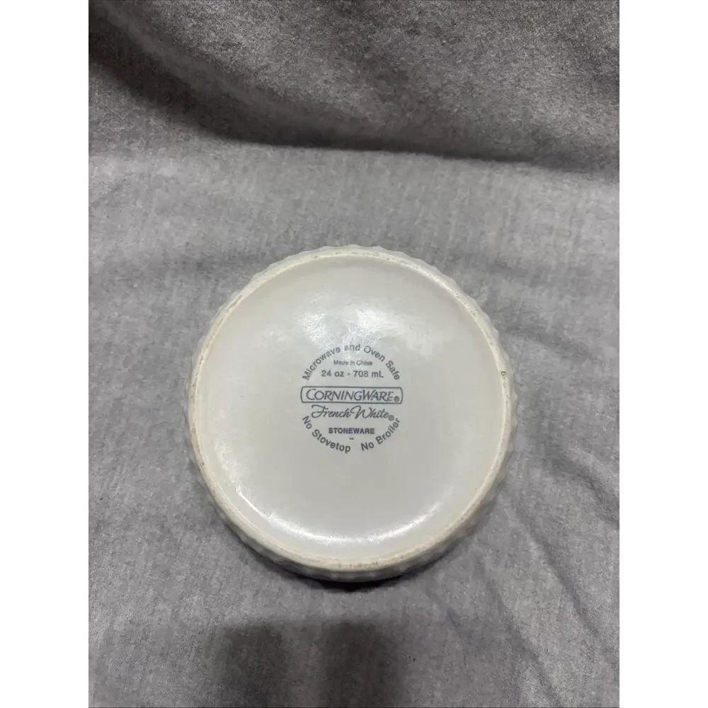 Lot of 3 Corningware French White Stoneware Bowls No Lids (2-16oz & 1-24oz)